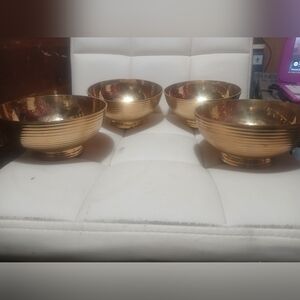 Gold Tone Decorative Serving Bowls - Set of 4 not for use just decor like new